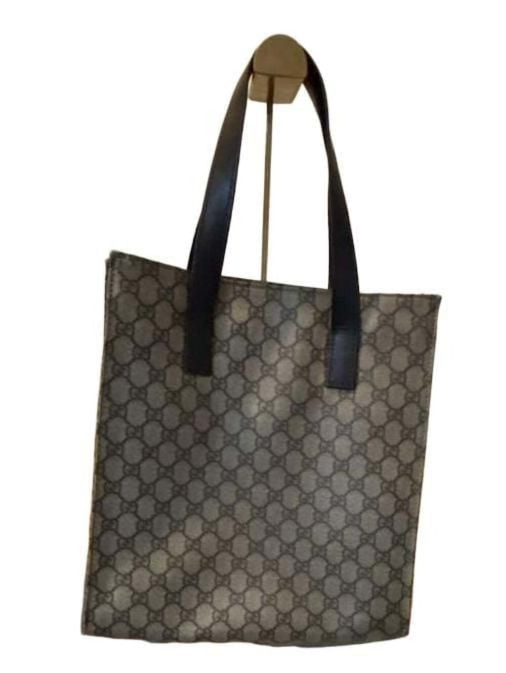 GUCCI 91249 Tote Bag handbag Beige Brown GG Supreme Canvas/leather GG